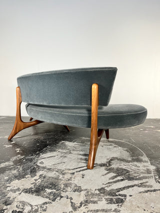 Vladimir Kagan Floating Seat and Back Sofa in Mohair