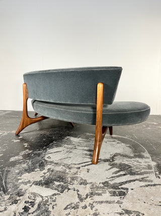 Vladimir Kagan Floating Seat and Back Sofa in Mohair
