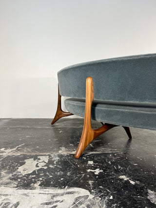 Vladimir Kagan Floating Seat and Back Sofa in Mohair