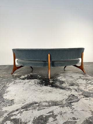 Vladimir Kagan Floating Seat and Back Sofa in Mohair