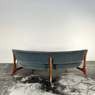 Vladimir Kagan Floating Seat and Back Sofa in Mohair