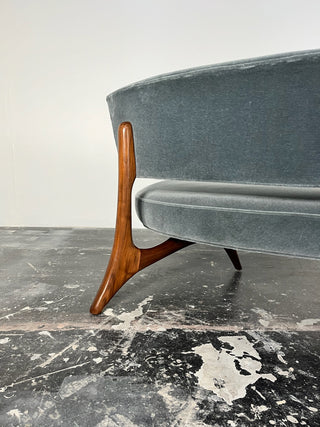 Vladimir Kagan Floating Seat and Back Sofa in Mohair