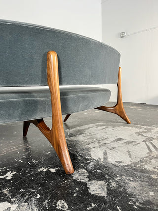 Vladimir Kagan Floating Seat and Back Sofa in Mohair