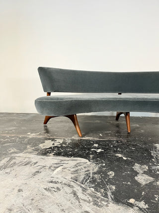 Vladimir Kagan Floating Seat and Back Sofa in Mohair