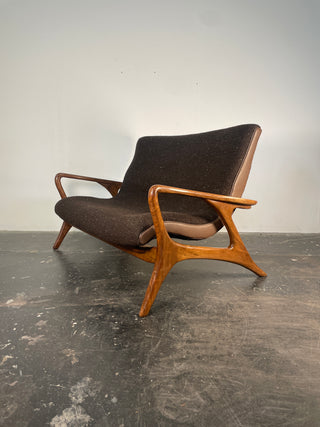 Vladmir Kagan Contour Loveseat Sofa and Ottoman