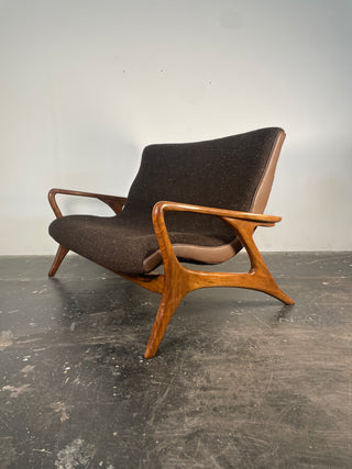 Vladmir Kagan Contour Loveseat Sofa and Ottoman