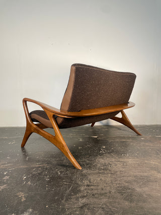 Vladmir Kagan Contour Loveseat Sofa and Ottoman