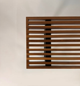 George Nelson Platform Bench in Walnut and Black Lacquered Base – Mid‑Century Modern Design