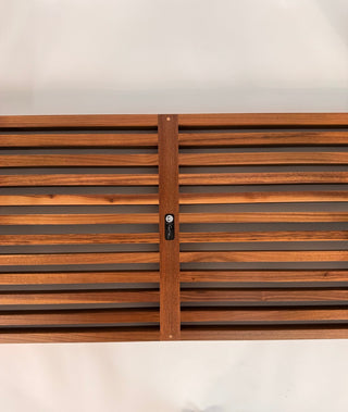 George Nelson Platform Bench in Walnut and Black Lacquered Base – Mid‑Century Modern Design