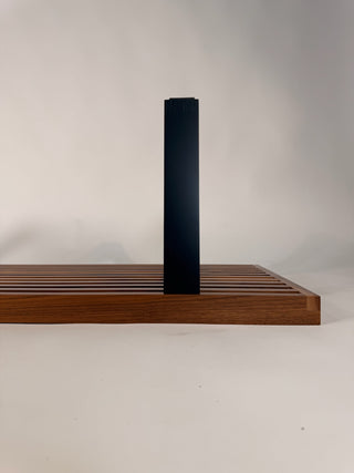 George Nelson Platform Bench in Walnut and Black Lacquered Base – Mid‑Century Modern Design