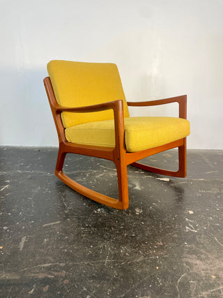 Rocking Chair by Ole Wanscher in Solid Teak, Denmark Circa 1950's