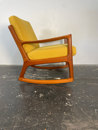 Rocking Chair by Ole Wanscher in Solid Teak, Denmark Circa 1950's