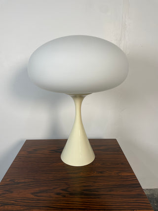 Bill Curry Mushroom “Stemlite” Table Lamp – White Base with Glass Globe