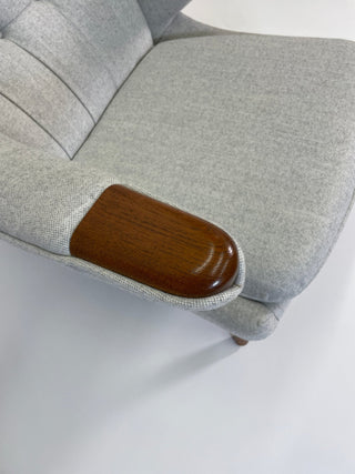 Hans Wegner Papa Bear Chair and Ottoman by AP Stolen circa 1950's