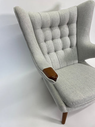 Hans Wegner Papa Bear Chair and Ottoman by AP Stolen circa 1950's