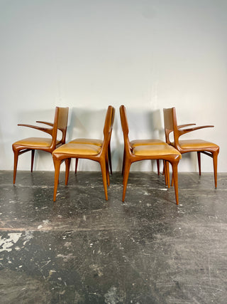 Carlo De Carli Model 671 Dining Chairs – Set of Six in Walnut for Singer & Sons, Italy, 1950s