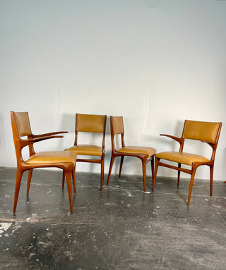 Carlo De Carli Model 671 Dining Chairs – Set of Six in Walnut for Singer & Sons, Italy, 1950s
