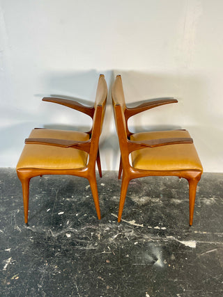 Carlo De Carli Model 671 Dining Chairs – Set of Six in Walnut for Singer & Sons, Italy, 1950s