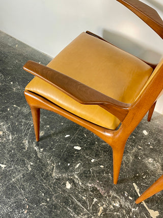 Carlo De Carli Model 671 Dining Chairs – Set of Six in Walnut for Singer & Sons, Italy, 1950s