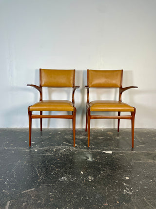 Carlo De Carli Model 671 Dining Chairs – Set of Six in Walnut for Singer & Sons, Italy, 1950s