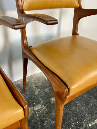 Carlo De Carli Model 671 Dining Chairs – Set of Six in Walnut for Singer & Sons, Italy, 1950s