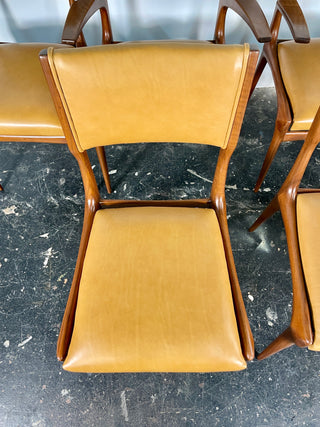 Carlo De Carli Model 671 Dining Chairs – Set of Six in Walnut for Singer & Sons, Italy, 1950s