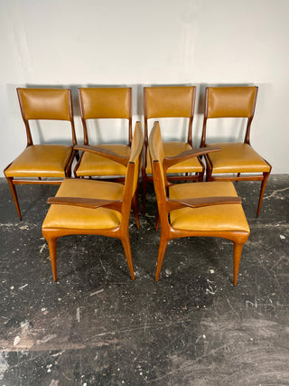 Carlo De Carli Model 671 Dining Chairs – Set of Six in Walnut for Singer & Sons, Italy, 1950s