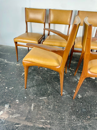 Carlo De Carli Model 671 Dining Chairs – Set of Six in Walnut for Singer & Sons, Italy, 1950s