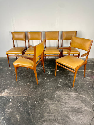 Carlo De Carli Model 671 Dining Chairs – Set of Six in Walnut for Singer & Sons, Italy, 1950s