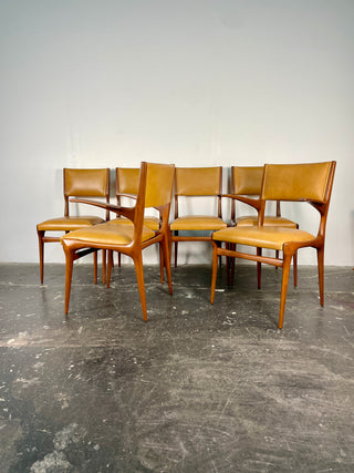 Carlo De Carli Model 671 Dining Chairs – Set of Six in Walnut for Singer & Sons, Italy, 1950s
