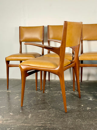 Carlo De Carli Model 671 Dining Chairs – Set of Six in Walnut for Singer & Sons, Italy, 1950s