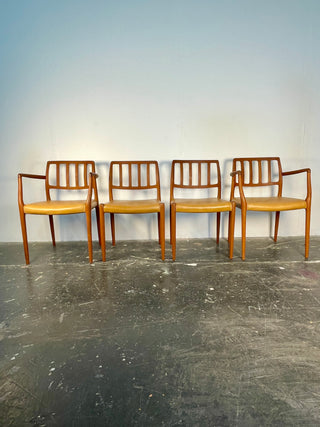 Set of Four Niels Moller Dining chairs Model 83 and 66 in Teak
