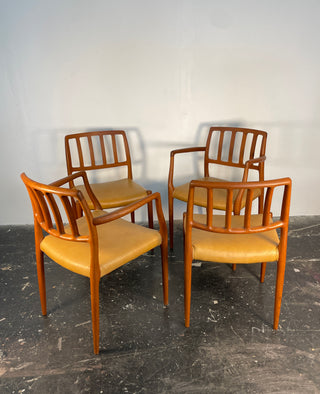 Set of Four Niels Moller Dining chairs Model 83 and 66 in Teak