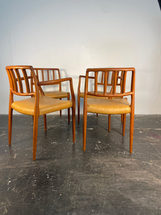 Set of Four Niels Moller Dining chairs Model 83 and 66 in Teak