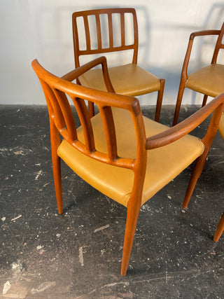Set of Four Niels Moller Dining chairs Model 83 and 66 in Teak