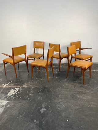 Carlo De Carli Model 671 Dining Chairs – Set of Six in Walnut for Singer & Sons, Italy, 1950s