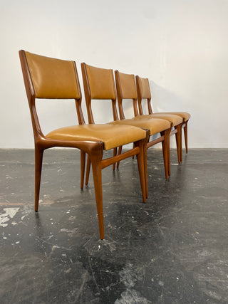 Carlo De Carli Model 671 Dining Chairs – Set of Six in Walnut for Singer & Sons, Italy, 1950s