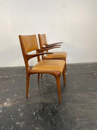 Carlo De Carli Model 671 Dining Chairs – Set of Six in Walnut for Singer & Sons, Italy, 1950s