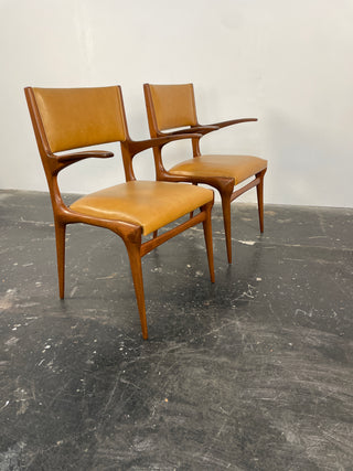Carlo De Carli Model 671 Dining Chairs – Set of Six in Walnut for Singer & Sons, Italy, 1950s