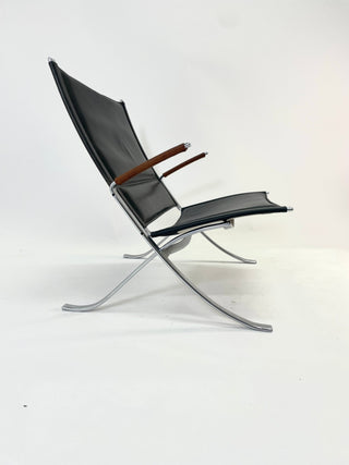 Preben Fabricius and Jorgen Kastholm  X-chairs, model FK-82 (Pair Available)