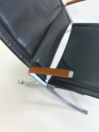 Preben Fabricius and Jorgen Kastholm  X-chairs, model FK-82 (Pair Available)