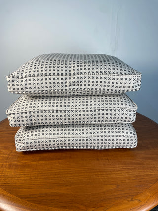 Three Mid Century X pattern New Down Feather Pillows