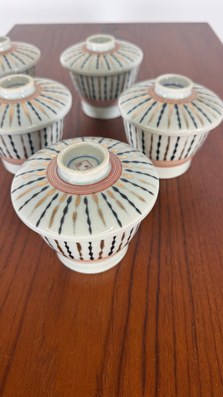 Set of 6 Kutani Chawanmushi