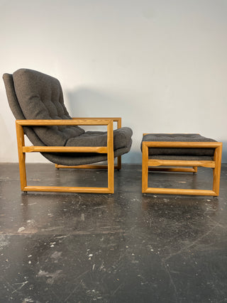 Milo Baughman High Back Scoop Lounge Chair