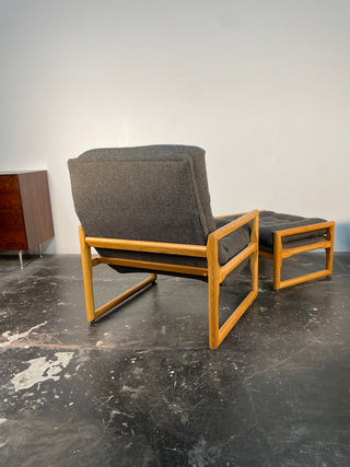 Milo Baughman High Back Scoop Lounge Chair