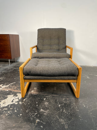 Milo Baughman High Back Scoop Lounge Chair