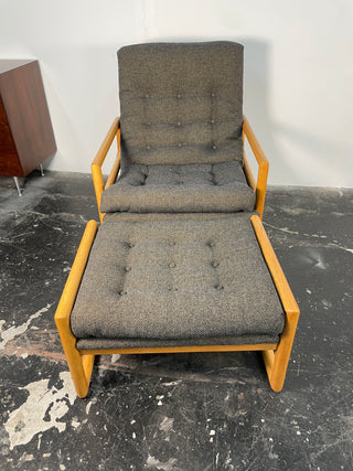 Milo Baughman High Back Scoop Lounge Chair