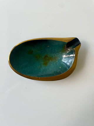 Small Pal Bell Brass Scallop Gold And Midnight Teal Catchall