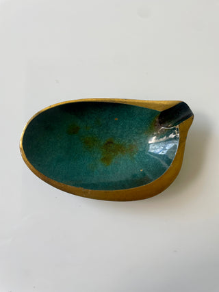 Small Pal Bell Brass Scallop Gold And Midnight Teal Catchall