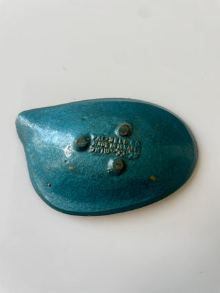 Small Pal Bell Brass Scallop Gold And Midnight Teal Catchall